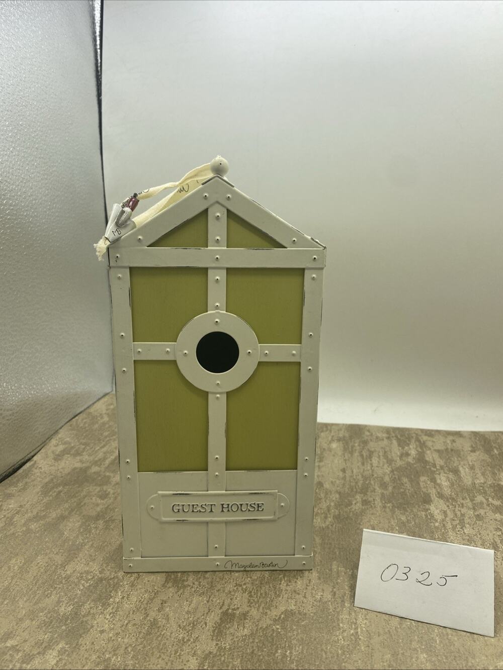 Hallmark Marjolein Bastin GUEST HOUSE METAL BIRDHOUSE W/ TROWEL CHARM GREEN 9.75